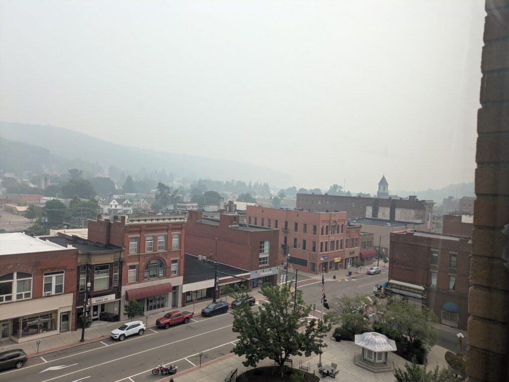 Smoke over Bradford lessened Friday; weather front should push remnants out - The Bradford Era