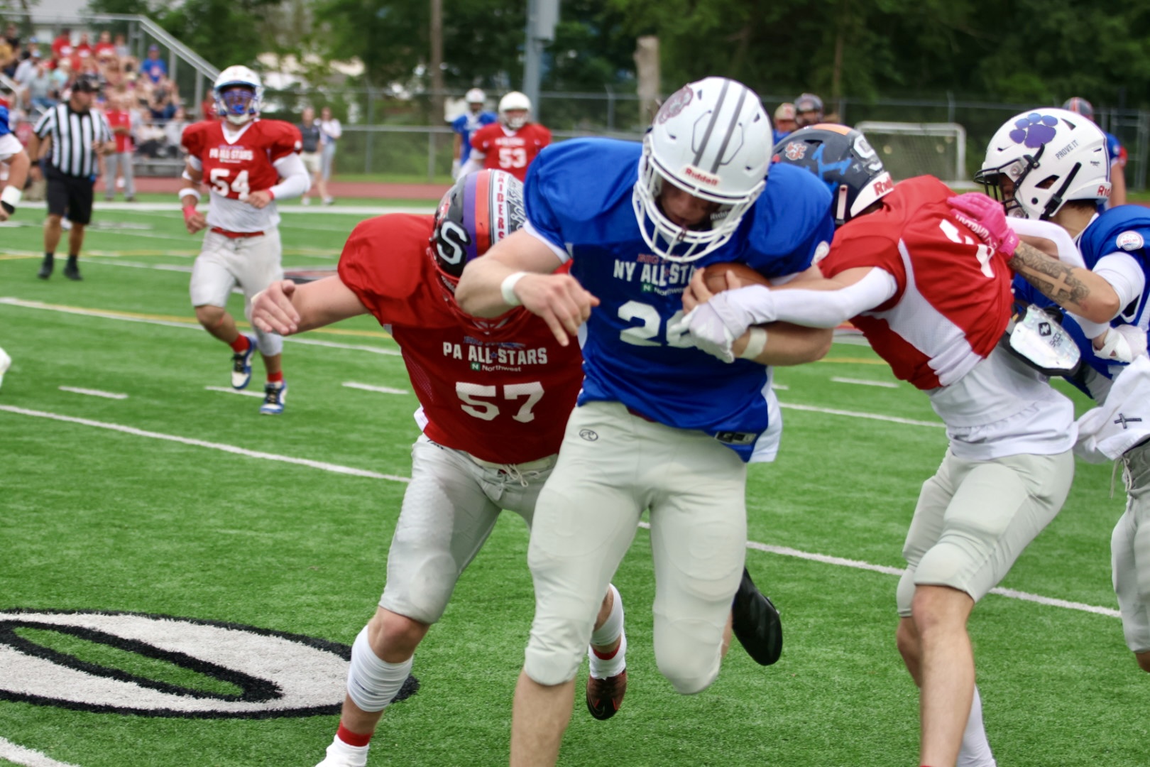 Pa. starts strong, shuts down NY in 2nd half for 28-20 Big 30 win